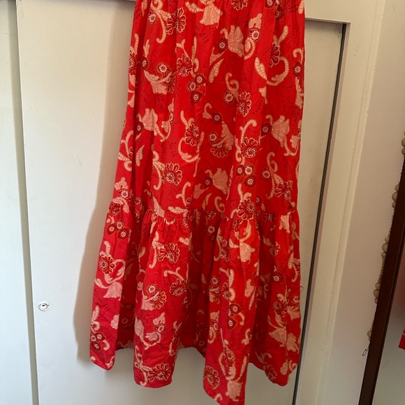 A.L.C calla Francis red floral drawstring skirt - Picture 6 of 8